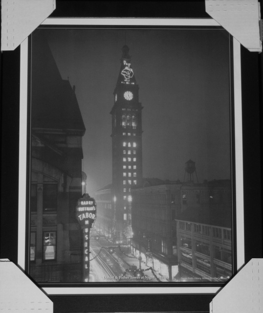Daniel and Fisher Tower at Night 1910